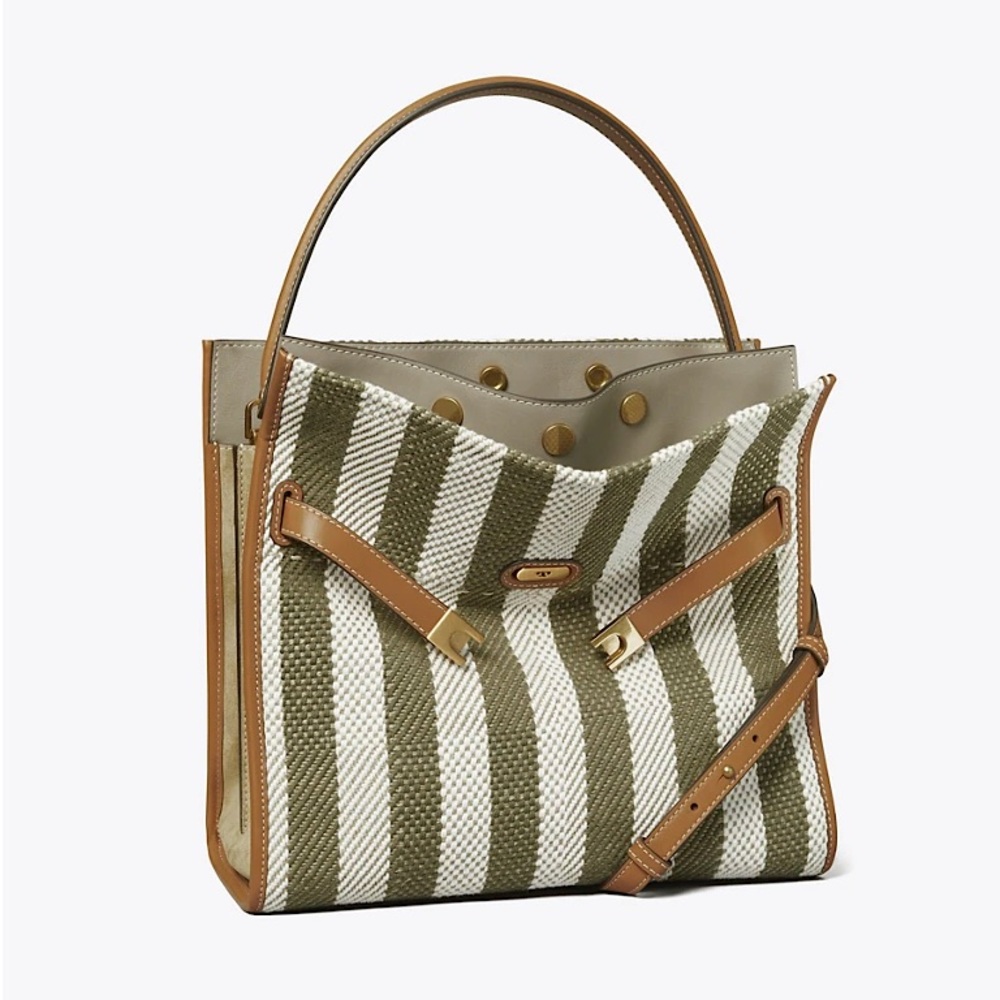 NWOT Tory Burch LEE RADZIWILL STRIPE DOUBLE BAG $1,098 - Picture 3 of 12
